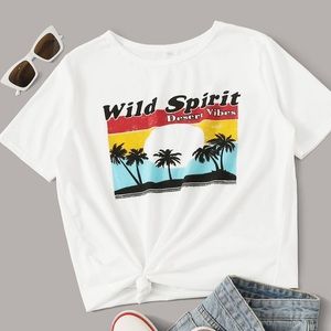 Wild spirit palm tree graphic tee